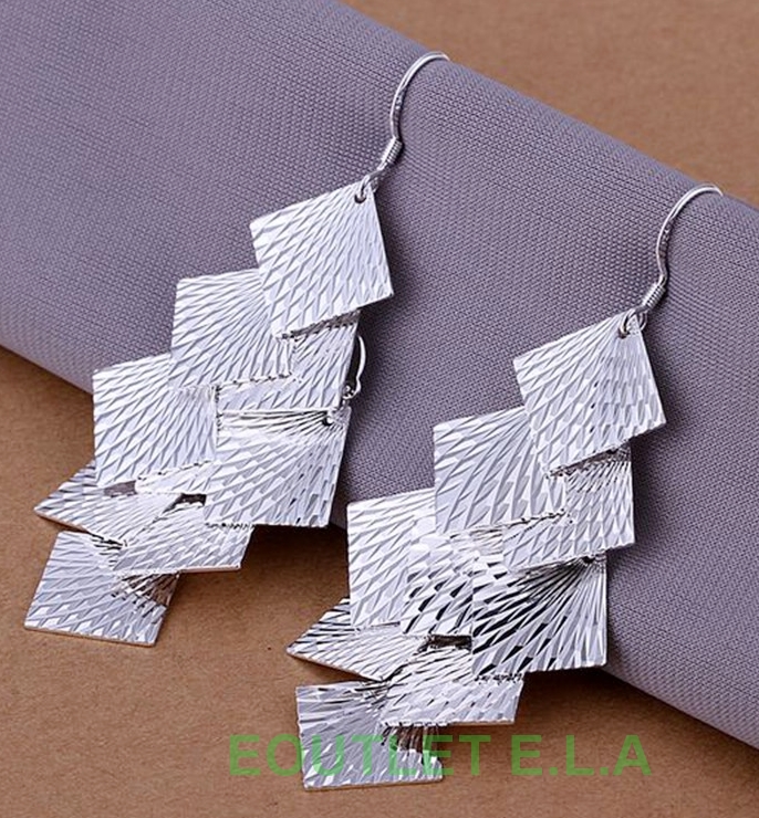 70mm SHELL PATTERN DANGLE EARRINGS